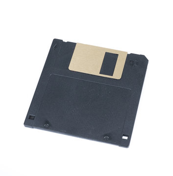 Black Floppy Disc Isolated on white