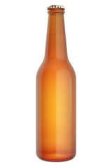 3d illustration of bottle of beer isolated on white background.