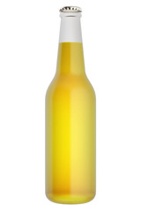 3d illustration of bottle of beer isolated on white background.