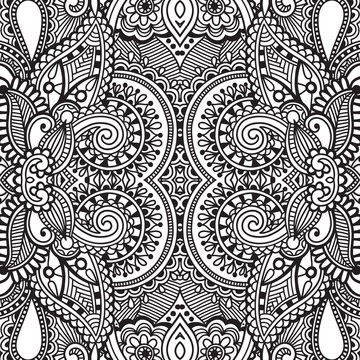 Black and white seamless pattern, hand drawing background