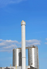 Brewery beer processing and storage silos tower