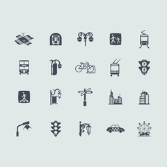 Fototapeta premium Set of city icons