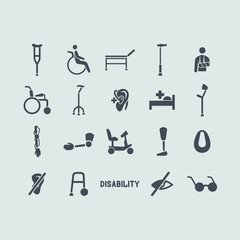 Fototapeta premium Set of disabled icons