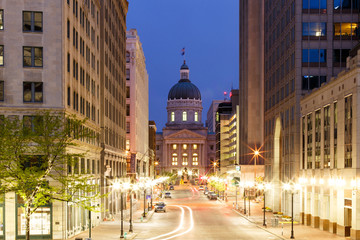 Indianapolis Statehouse from Monument Circle