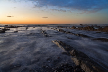 Long exposure image on Barrika beach, Basque Country, Spain