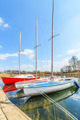Sailing boats in a port