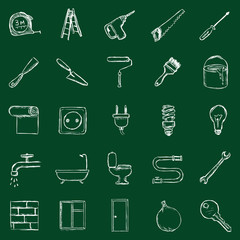 Vector Set of ChalkHome Repairing