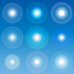 Raster lens flares Set collection 1