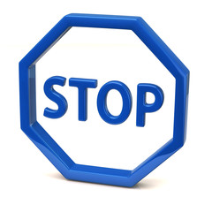 Blue stop sign