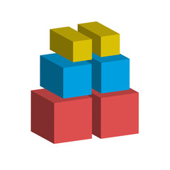 colorful 3d blocks for use as logo or design element