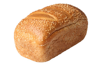 isolated bread with sesame seeds