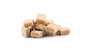 brown sugar cubes isolated