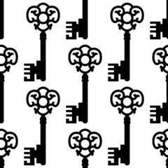Vintage skeleton keys seamless pattern