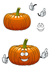 Funny pumpkin vegetable cartoon character