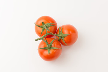 the tomatos on white background