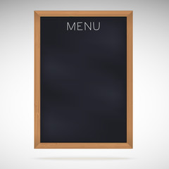 Menu blackboards or chalkboards.
