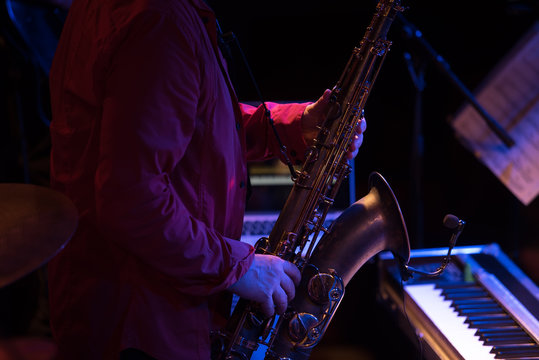 saxophone player in concert