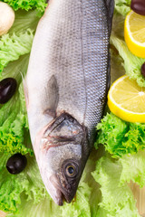 Fresh seabass and vegetables.