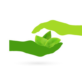 Hands with Leaves Design