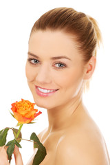 Fototapeta premium Portrait of beautiful caucasian woman.