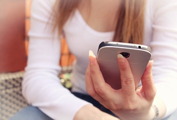 Girl use smart phone