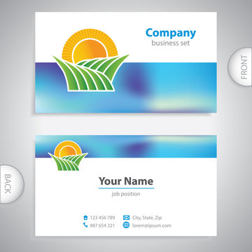 business card - symbols of nature - fields and meadows