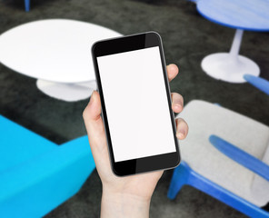 Hand with mobile phone