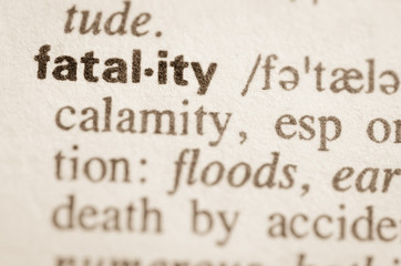 Dictionary definition of word fatality