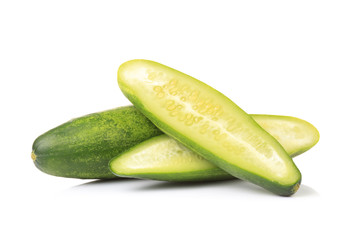 sliced cucumber isolated