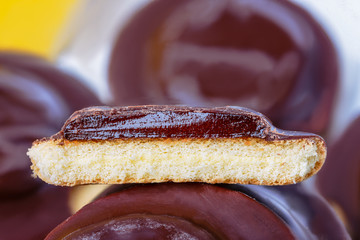 chocolate chip cookie with strawberry filling