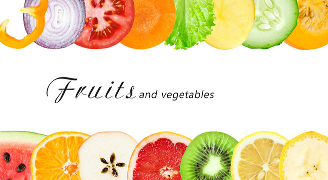 Fresh fruit and vegetable slices