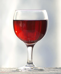 red wine in glass