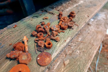 Design black screws on metal plate