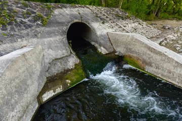 Cooling water flowing into the river