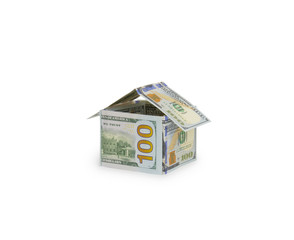 Dollar house isolated on the white background