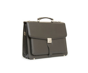 Business leather briefcase isolated
