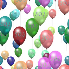Seamless party air balloons with inscription 503