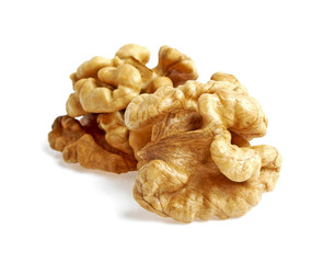 Walnuts isolated on white background