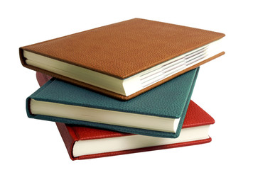 Colorful books isolated on white background