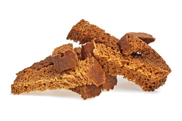 Rye crackers on a white background