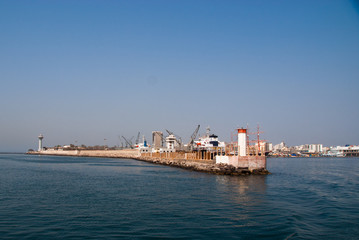 Obraz na płótnie Canvas lighthouse in the pord, Dakar, Senegal