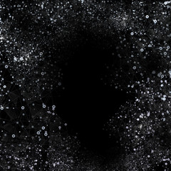 Molecule structure, black background for communication, science