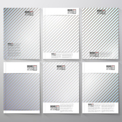 Striped gray background. Brochure, flyer or booklet for business