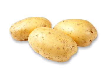 The new potato on white background