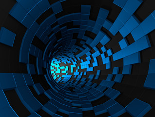 Abstract 3d rendering of futuristic tunnel.