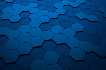 Fototapeta premium Abstract 3d rendering of futuristic surface with hexagons.