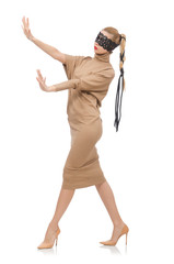 Beautiful fashionable woman isolated on white