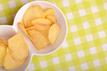 Potato chips. Close up