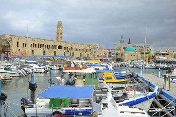 Harbor of old city of Acre - Sea Port, Akko, Israel