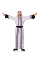 Concept with arab man isolated on white